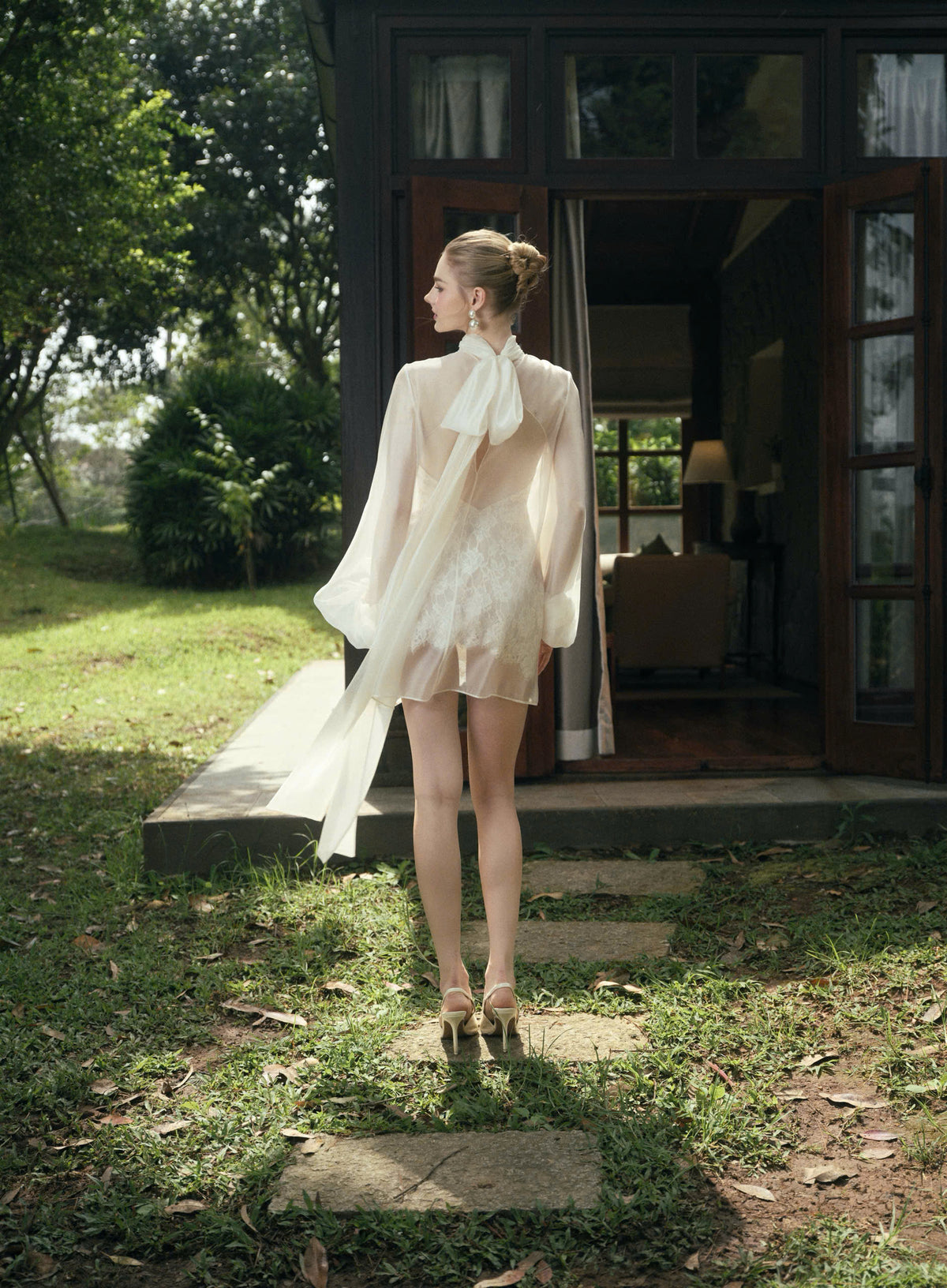 LILOU Two - Layer LACE MINI DRESS