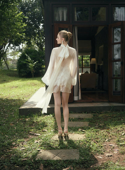 LILOU Two - Layer LACE MINI DRESS