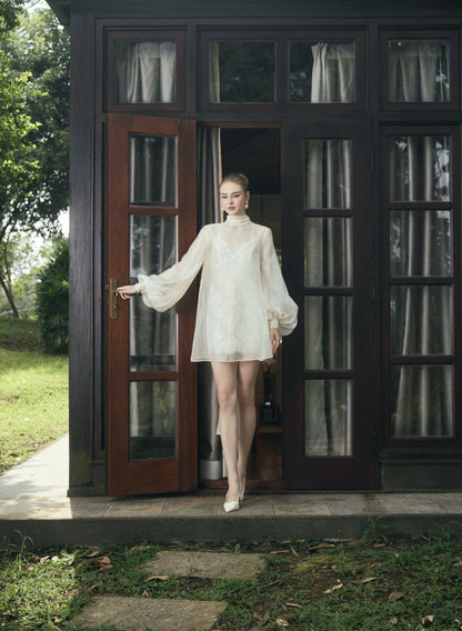 LILOU Two - Layer LACE MINI DRESS