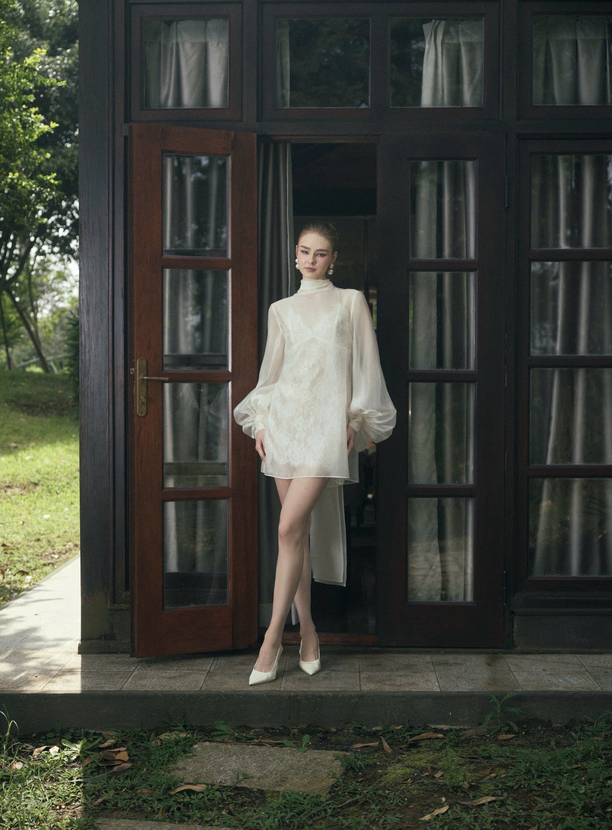 LILOU Two - Layer LACE MINI DRESS