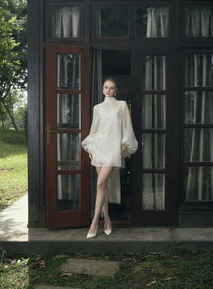 LILOU Two - Layer LACE MINI DRESS