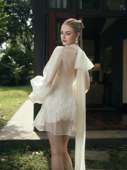 LILOU Two - Layer LACE MINI DRESS