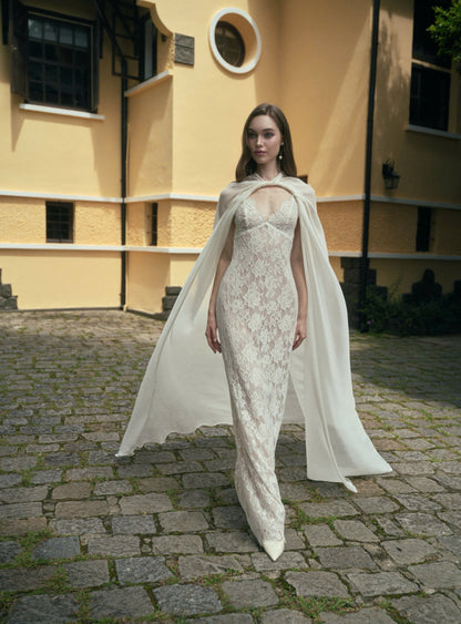 LA ROSEE LACE DRESS & LUNE CLOAK