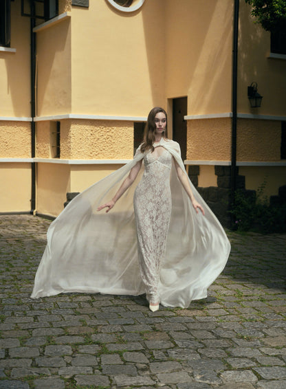LA ROSEE LACE DRESS & LUNE CLOAK